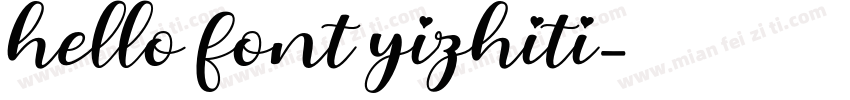 hello font yizhiti字体转换